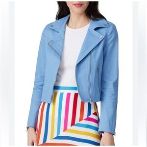 Color Me Courtney Women's Blue Moto Jacket